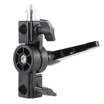 Homgeel Swivel Adapter Speedlite Flash LED Light Stand Bracket Holder with 1/4