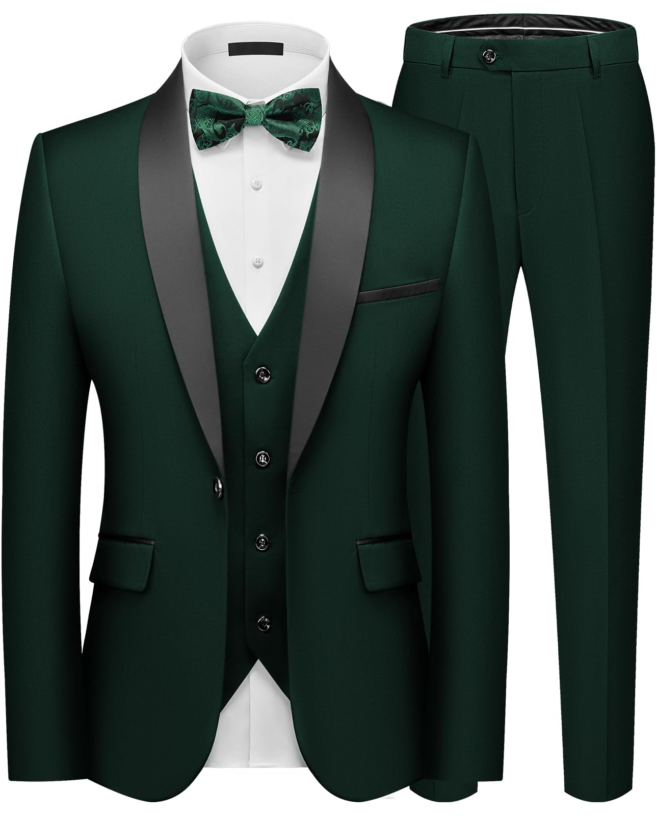 Costume Homme 3 Pièces Slim Fit Smoking Mariage d'affaires à Un Bouton Men Suits Formel Blazer Veste Gilet et Pantalon