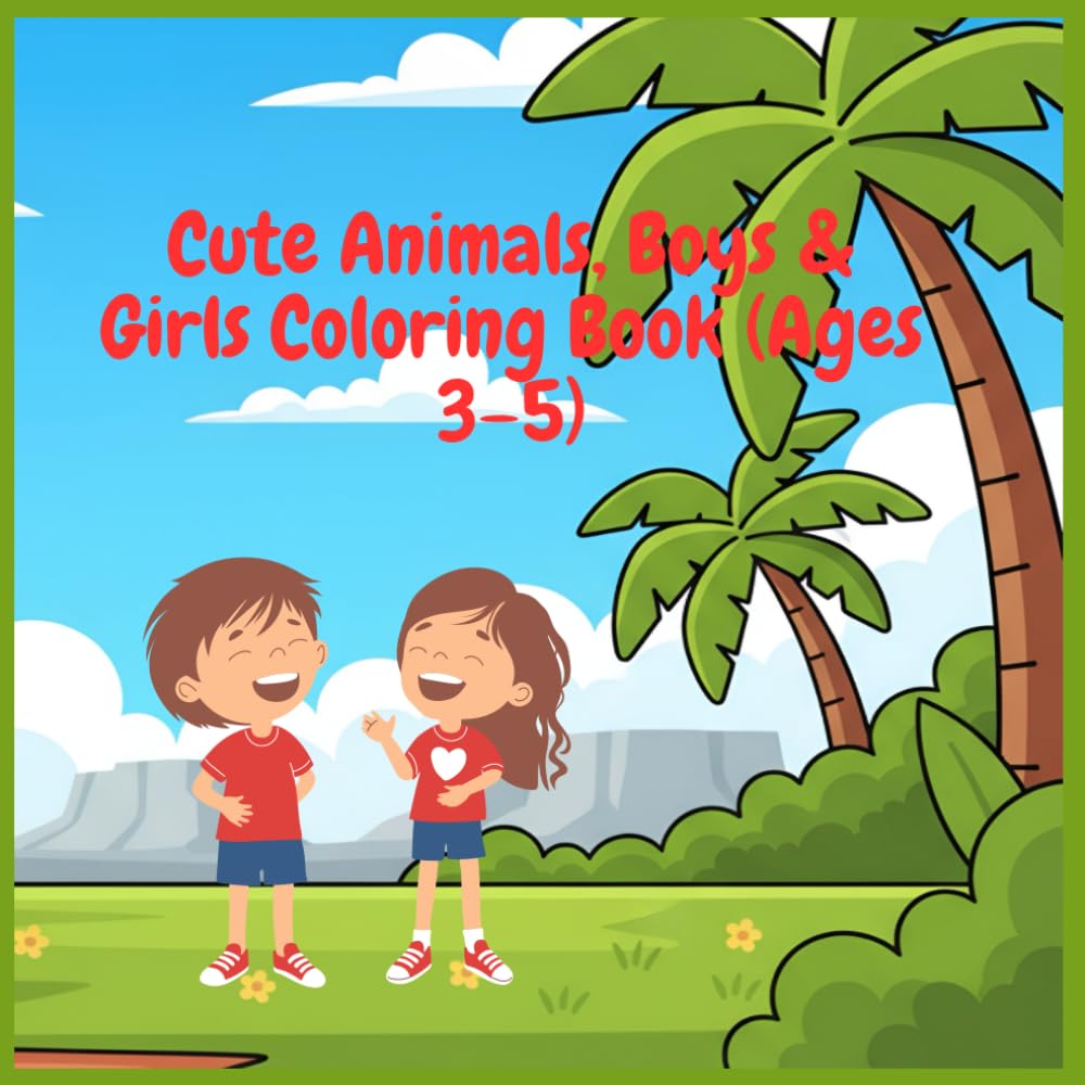 Cute Animals, Boys & Girls Coloring Book (Ages 3–5) (Cute Kids Collection)