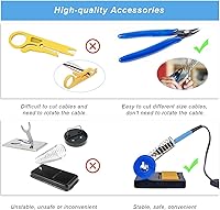 Vista 6 de Kit de soldador, temperatura ajustable 13 en 1 60 W, herramienta de soldadura electrónica con interruptor de encendido/apagado, 5 puntas