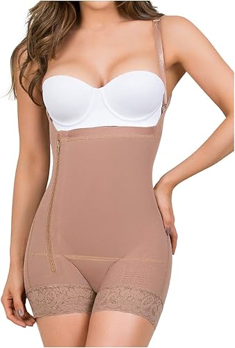 Fajas Delgadas de Busto Abierto en Medio Muslo MARIAE Fajas Colombianas Moldeadoras