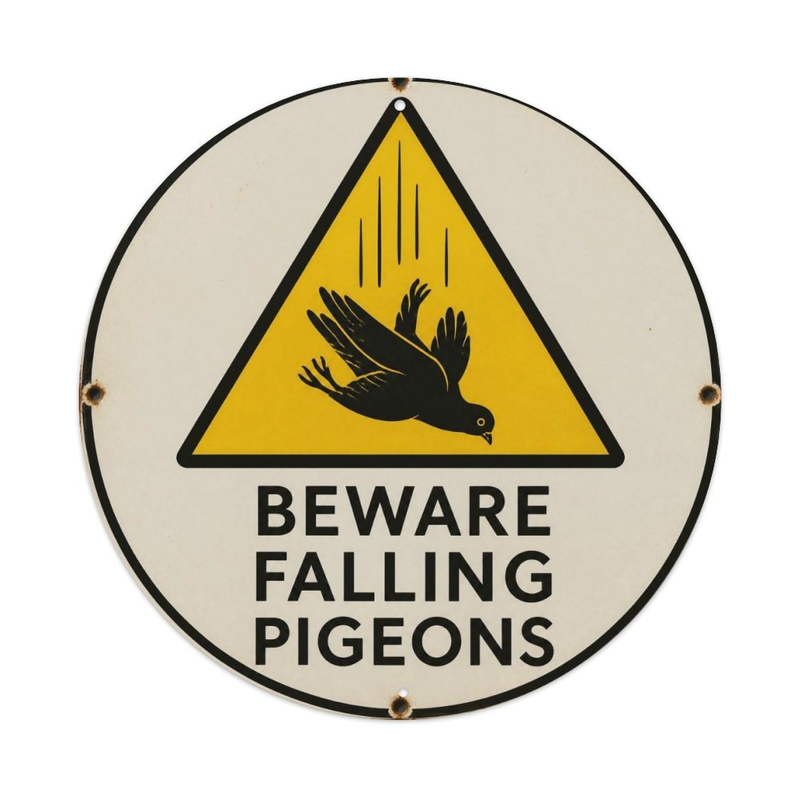 Olyhtr 8X8inch Classic Style Caution Hazard Social Satire British Bold Lettering Metal Tin Sign