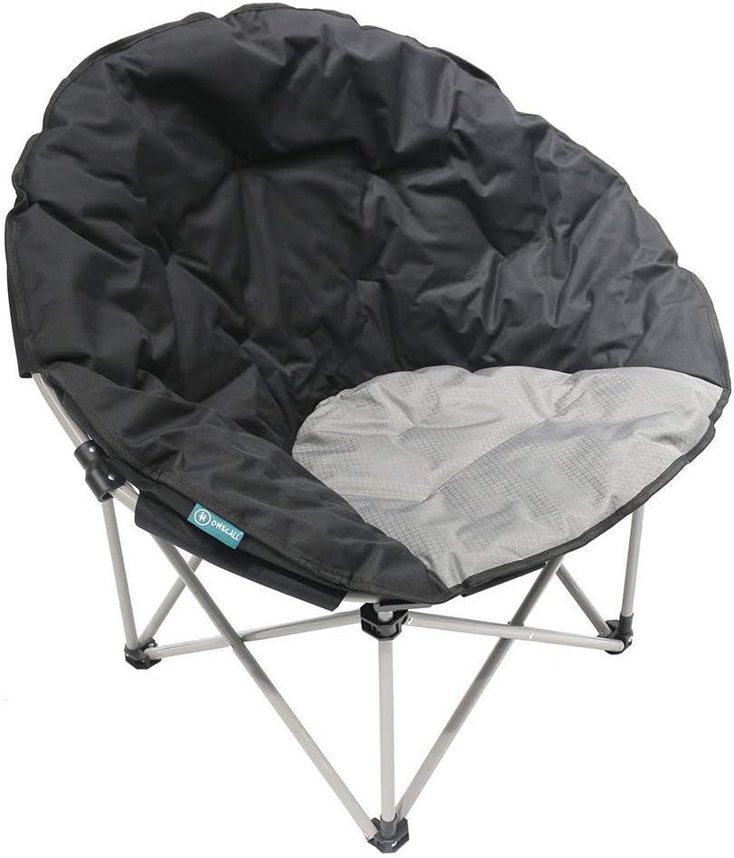 Homecall30052 Camping folding moonchair 600D polyester /rip stop black/grey, 80.0 cm*83.0 cm*37.0 cm