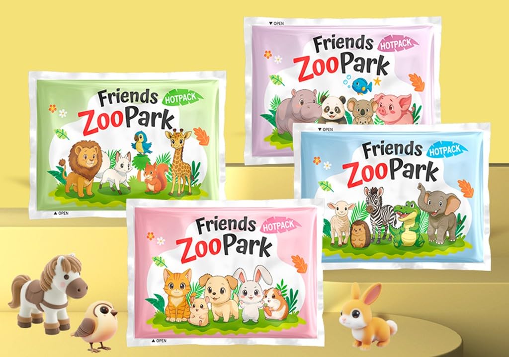 InLife ZooPark Super ogrzewacz do rąk i ciała, całkowicie naturalny i bezpieczny, większy i szerszy obszar, wyższe ogrzewanie 62.8 °C, aktywowany powietrzem, łatwy i wygodny, trwały, bezwonny, 80