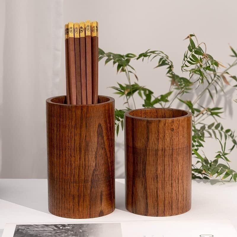 Utensil Holder,Chopsticks cage,Cylindrical Household Wooden Tableware draining cage Kitchen Utensils Pen Racks.