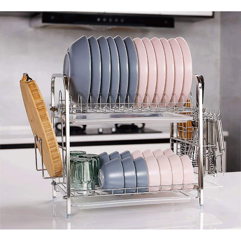 Rejilla para Platos Rejilla para Platos Rejilla para escurrir Rejilla para Platos Estante de Cocina de Acero Inoxidable 304 Cesta de Drenaje para Almacenamiento Cesta para Fugas Pa