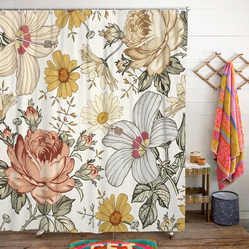 Boho Floral Shower Curtain