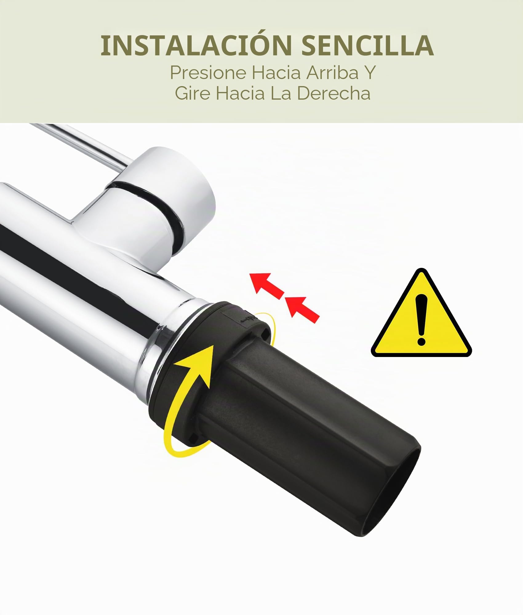 Grifo Cocina, grifo de cocina extraible con resorte, monomando mezclador de fregadero acero inoxidable, torneira cozinha con giratorio 360° (cromo+doble función)