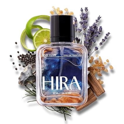 HIRA Dive Club Perfume for Men 50ml | 12 Hours Long Lasting Eau De Parfum Premium Luxury Smell | Best Men Perfume with Woody, Musky & Spicy Scent | Bold Night-Out & Date Night Fragrance | Gifts for Men, boyfriend