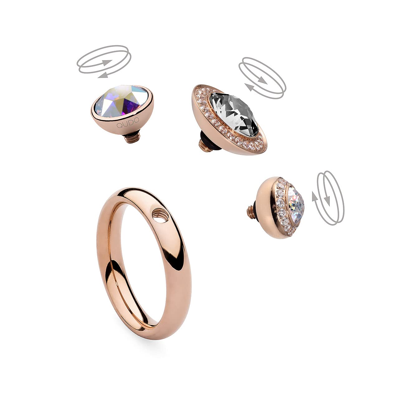 Qudo INTERCHANGEABLE gold Aufsatz TONDO deluxe 13mm