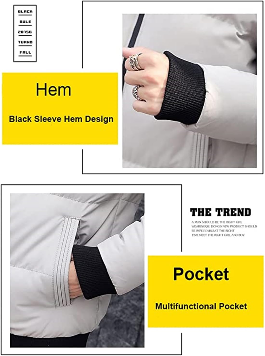 Hombre Moda Parka, Invierno Abrigos para Hombre, London Abrigo, BOS Logo, Chaqueta Zip Casual Jacket, Winter Warm Jacket Outdoor, Unisex Chaqueta Antiviento, S-XXXL