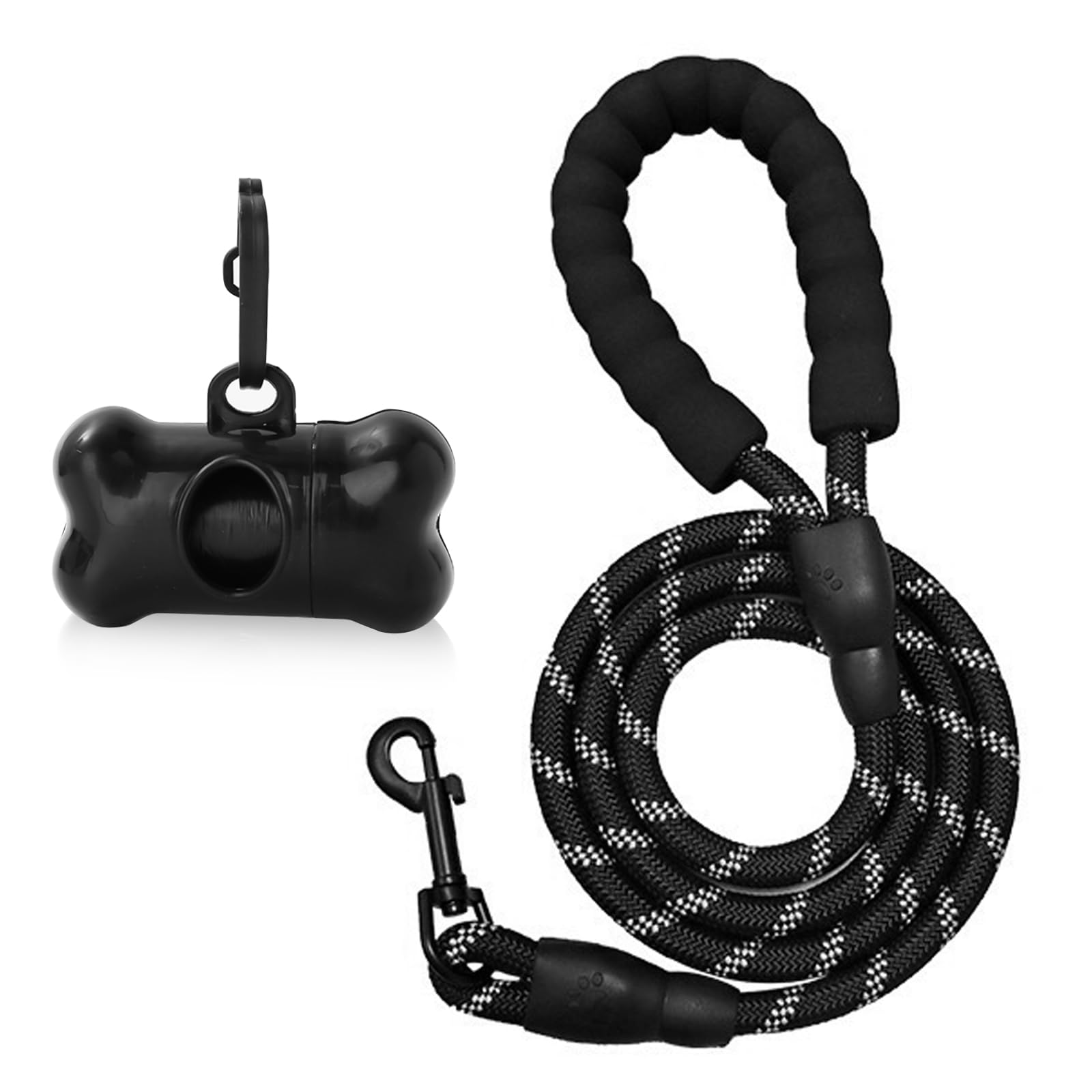 HEITAOZHUANYING 1.5m Rope Dog Lead, Clip On Waste Bag Dispenser