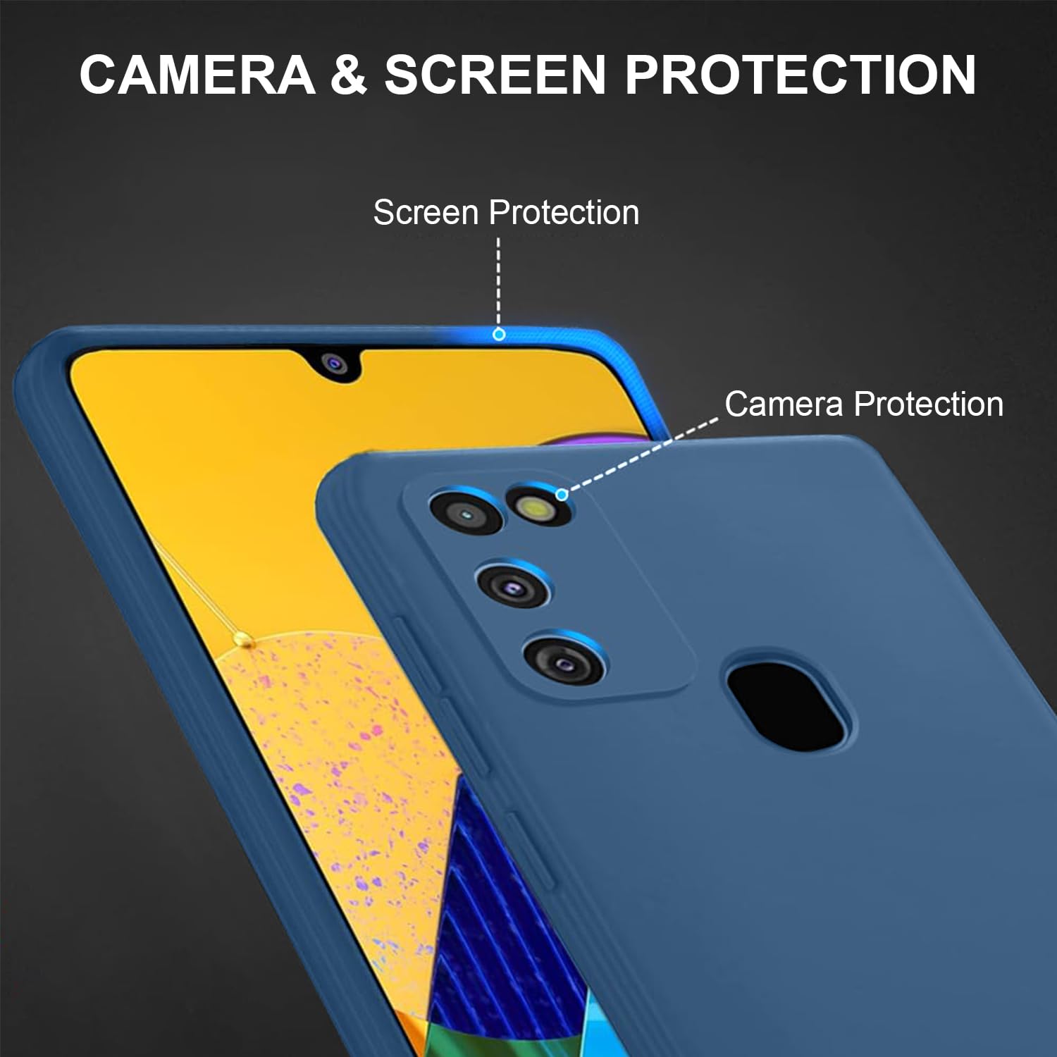 LIRAMARK Silicone Soft Back Cover Case for Samsung Galaxy M21/M30s/M21 2021 Edition (Blue) — Amazon image 2