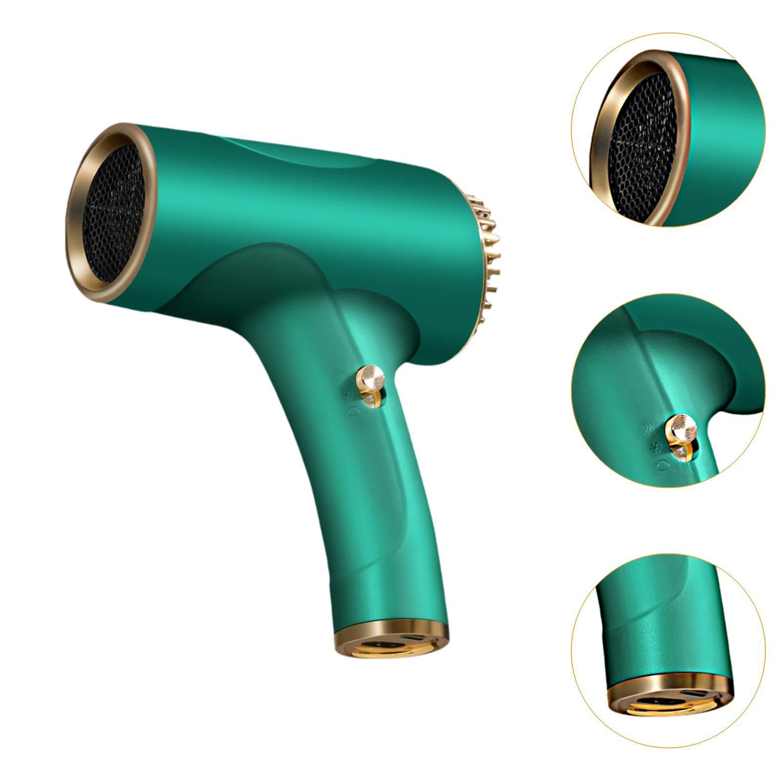 Colcolo Secador de pelo de viaje, secador de pelo inalámbrico, compacto, secador para el cuidado del cabello, profesional, eléctrico, secador de pelo para, VERDE