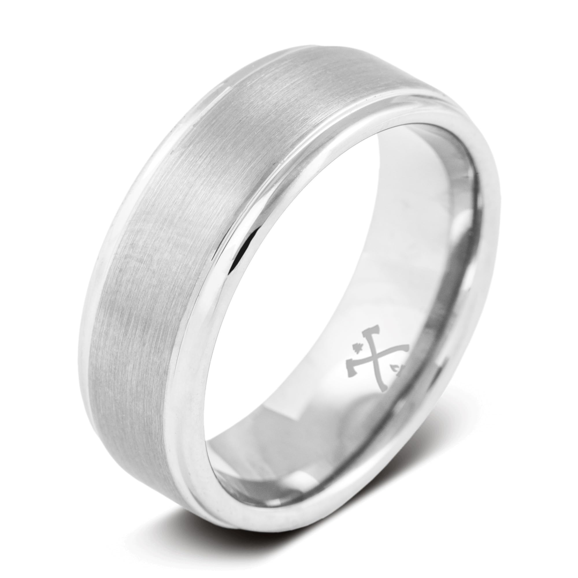 Manly Bands: Mens Wedding Bands and Rings - Unique Polished or Satin Finished Tungsten, Comfort Fit Wedding Band, Stylish Ring for Men, Free Silicone