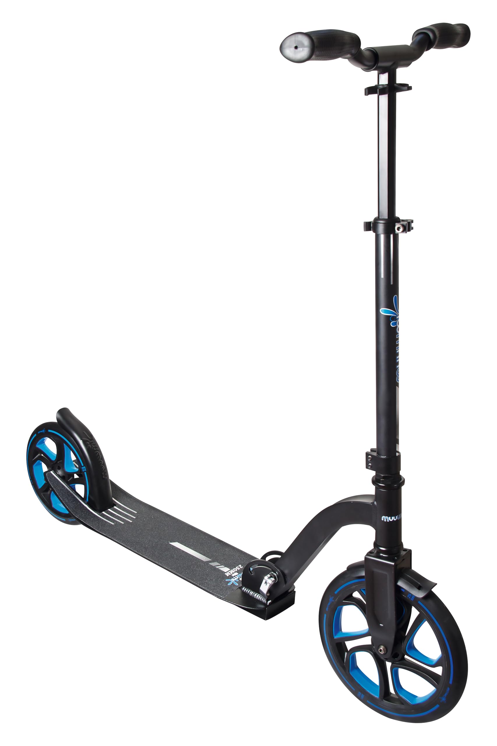 muuwmi Aluminium Scooter Pro – Tretroller, 250/215 mm, ABEC 7, GS-geprüft, höhenverstellbar