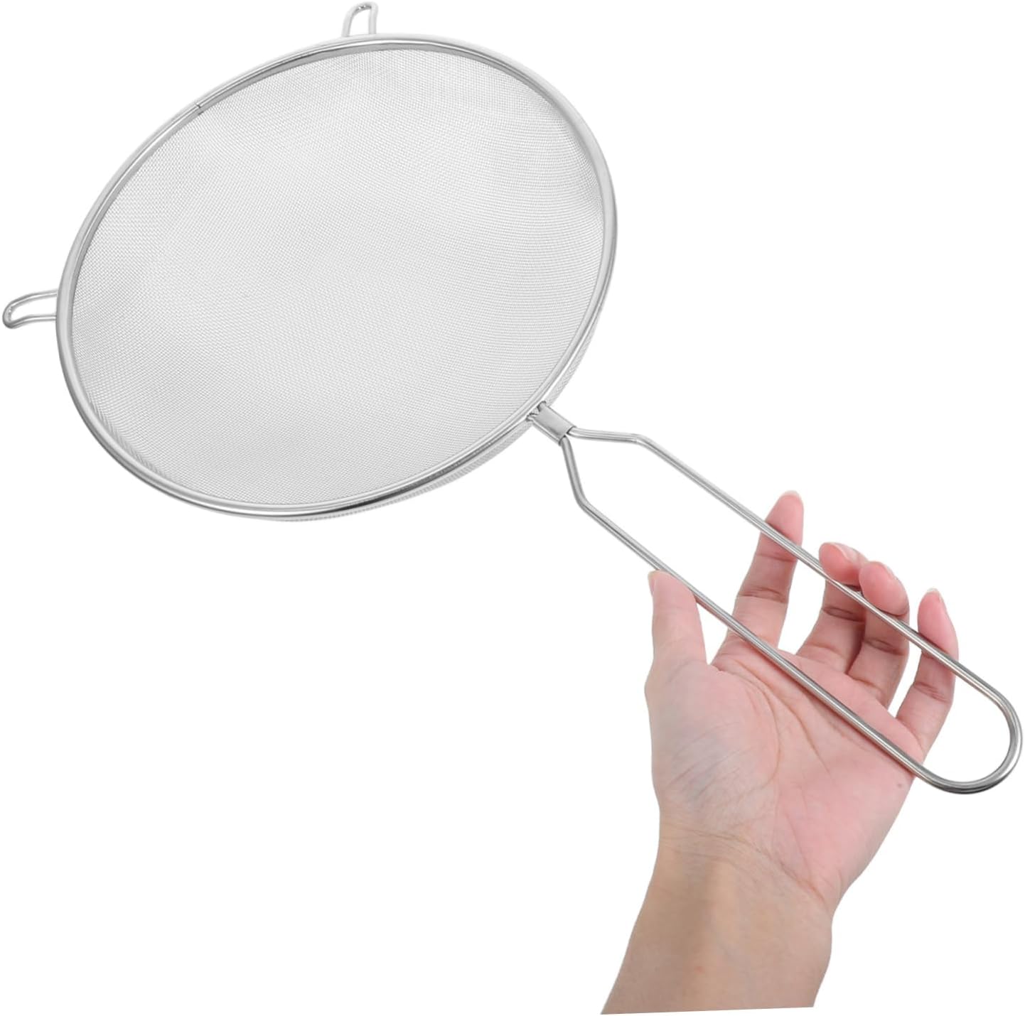 2pcs Fine Mesh Kitchen Strainer Food Serving Spoon Stainless Steel Strainer Scoop Long Handle Colander for Spaghetti Noodles