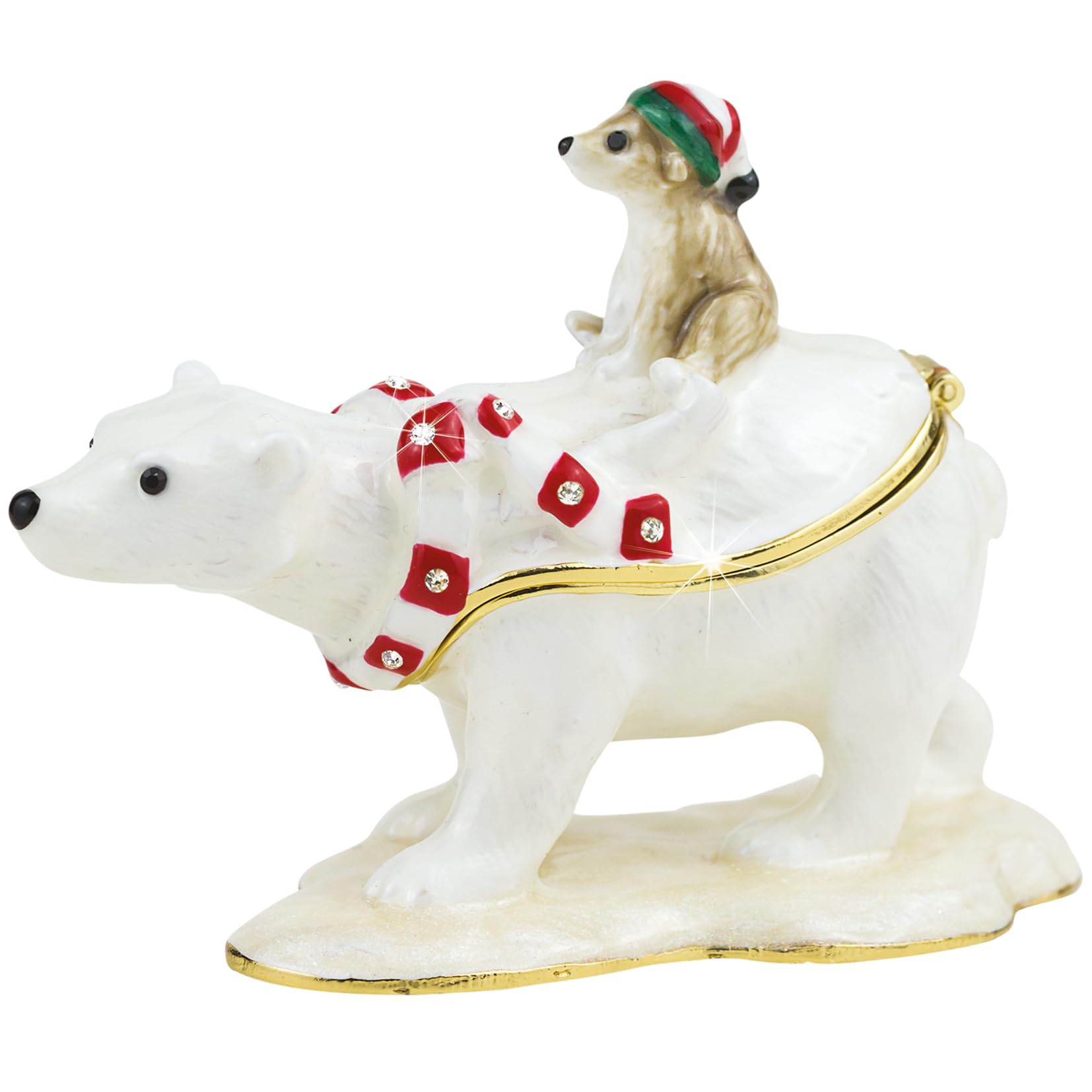 Craycombe Trinkets Red 6080 Polar Bear & Baby Trinket Box