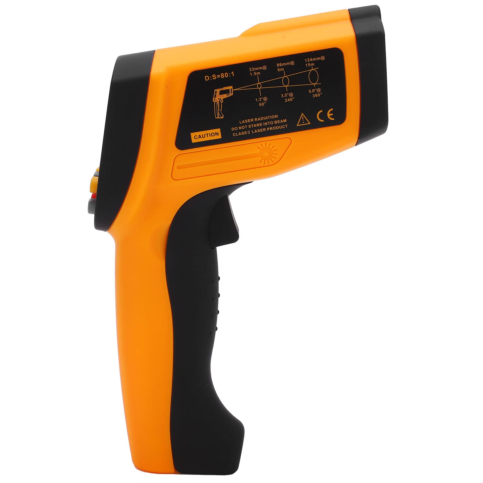 Termómetro Infrarrojo GM1850 ABS Medidor de Temperatura sin Contacto 392 a 3362F Pantalla LCD de Emisividad Ajustable para Técnicos de Inspección Al Aire Libre de Hornos Industriales