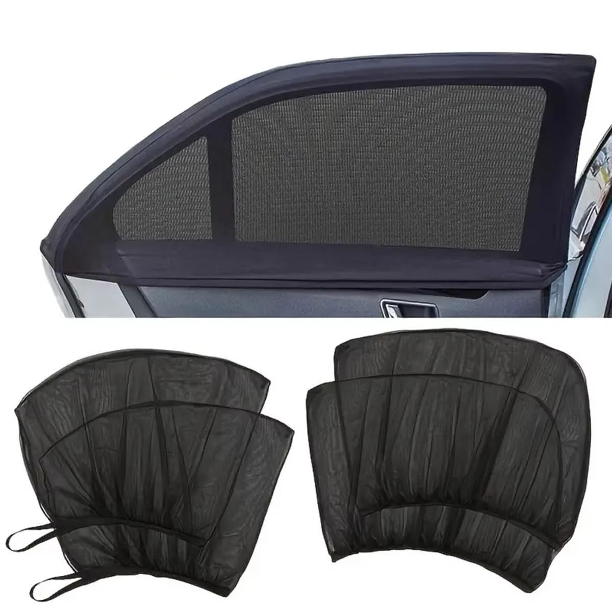 4 Pcs Car Window Sun Shade for FI-at 500 500X 500L Tipo, Car Side Window Shades Sun Blind Sunshield UV Protection Mesh Breathable Baby Sun Shield