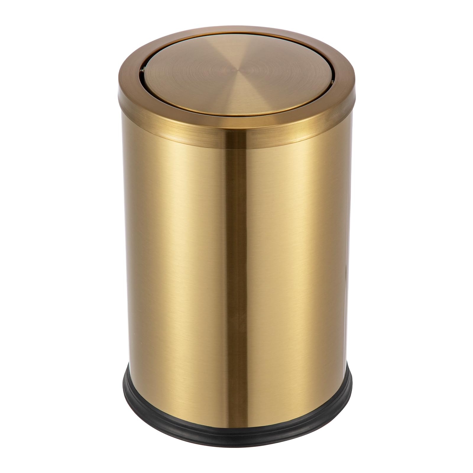 GreenWhim Premium 9L Stainless Steel Trash Bin with Bag Fix Ring โ Large Capacity, Odor-Free, Quiet and Durable Garbage Can for Kitchen Bathroom, Elegant Gold Finish