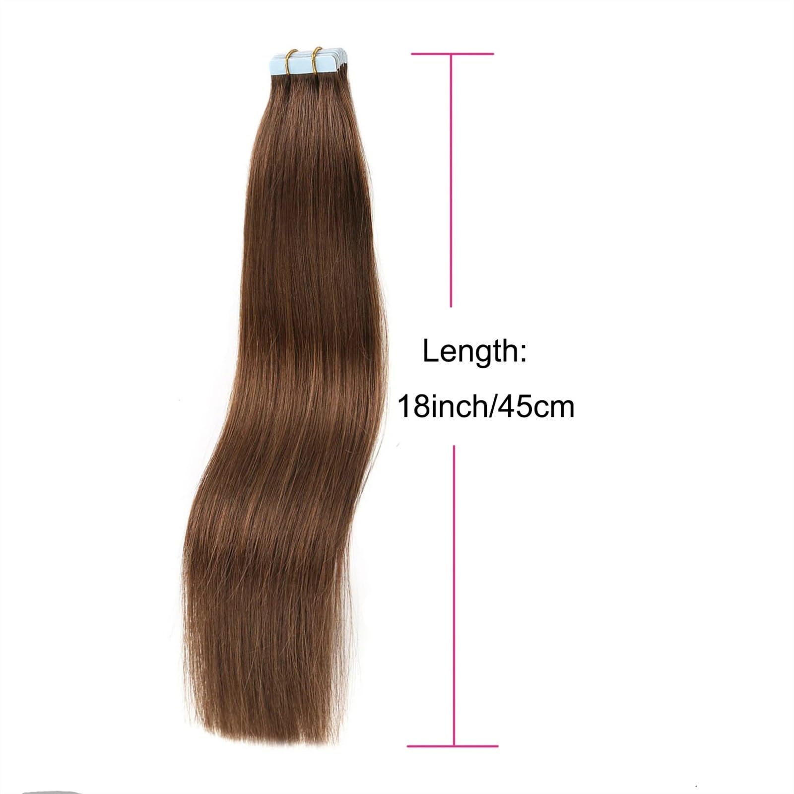 Bandverlängerungen Tape-in-Haarverlängerungen, echtes Echthaar, schokoladenbraun, Remy-Echthaar, glatt, nahtlos, Hauteinschlag, Tape-in-Echthaarverlängerungen, dickes Ende for Frauen Haarverlängerunge