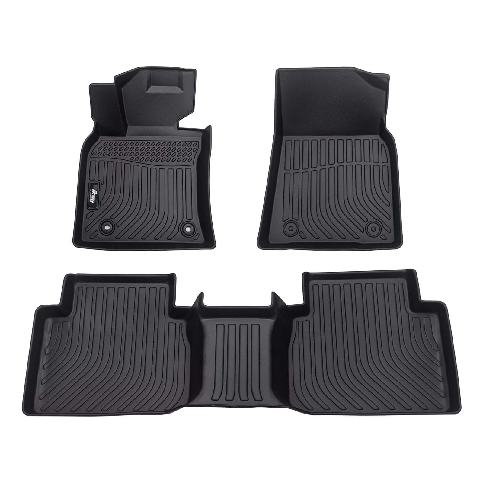 (product similar, stock photo ins’t exact) IKON MOTORSPORTS 3D TPE Floor Mats, Compatible with 2018-2024 Toyota Camry, All Weather Waterproof Anti-Slip Floor Liners, Front & 2nd Row Full Set Car Interior Accessories, Black
