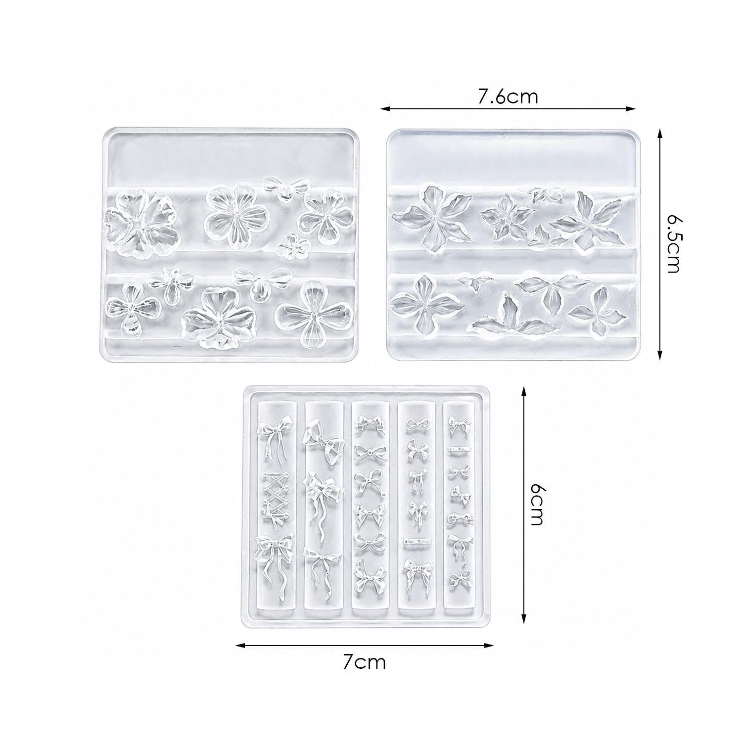 6 Stampi In Silicone Per Unghie, I Fiori 3D Sono Morbidi E Resistenti, Facili Da Rilasciare, Adatti Per La Decorazione Delle Unghie Con Gioielli Epossidici Fai-Da-Te.