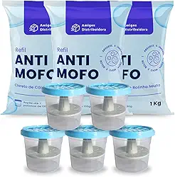 Cloreto de Cálcio Anti mofo Bolinha 3kg + 5 Potes Anti mofo130g GG