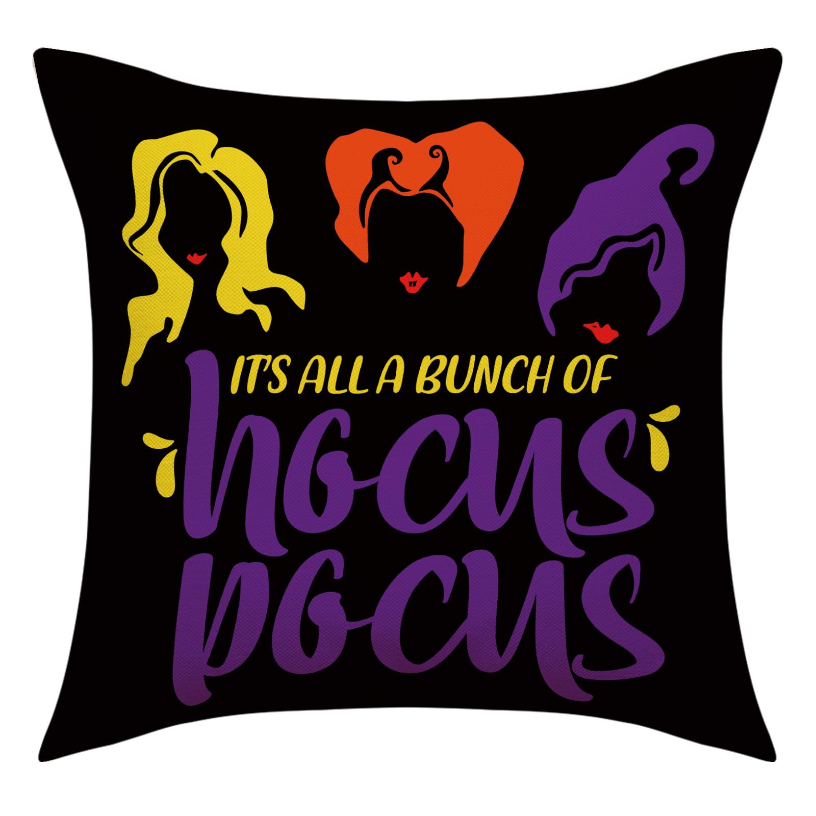 Elnwnnkc Pillow Cover Witch Broom Bat Cushion Cover Decoration Supplies for Home Bedroom Dormitory Sofa Bed Decor Natural Look