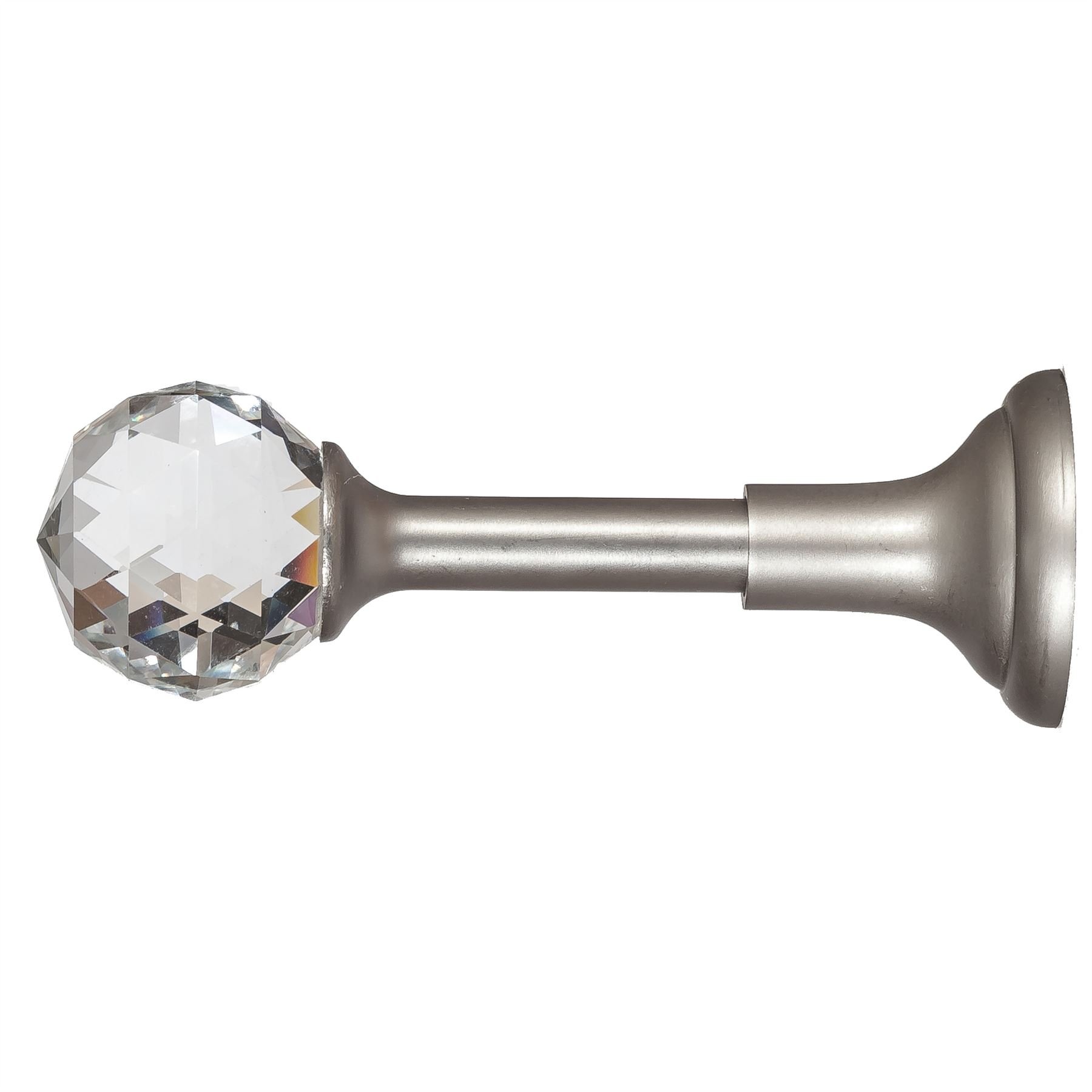Ianpav Silver Holdback/Tiebacks Satine Chrome Knob Crystal (2 Pcs)