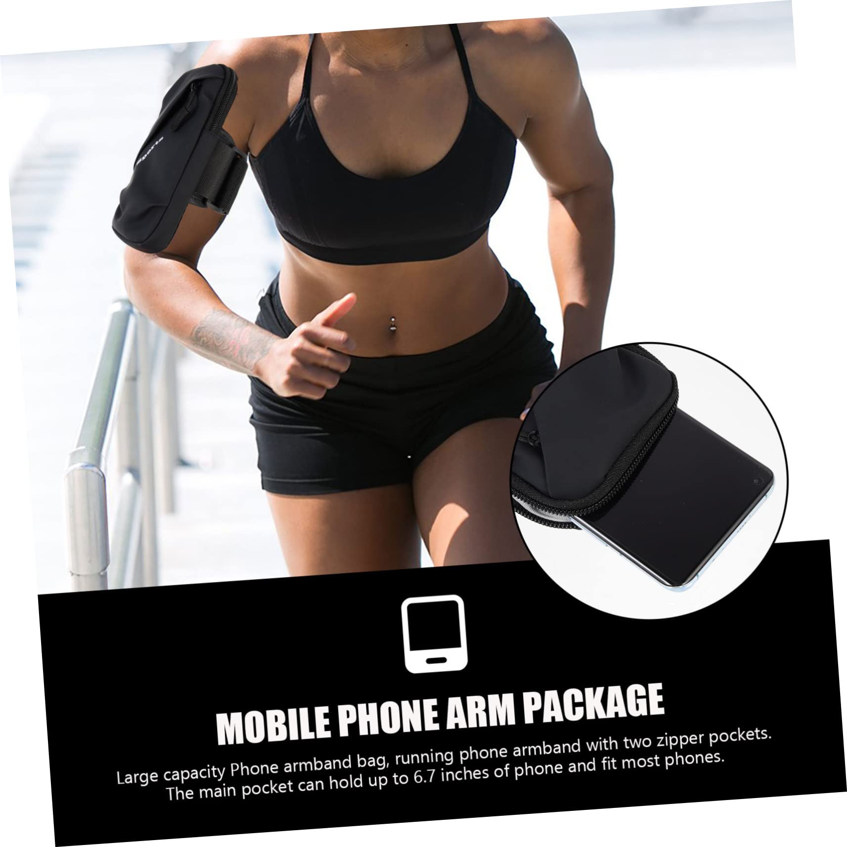 DOITOOL 3pezzi Per Smartphone Braccio Per e Allenamento Custodia Per Pouch Elasticizzato Per Attività Outdoor e Indoor