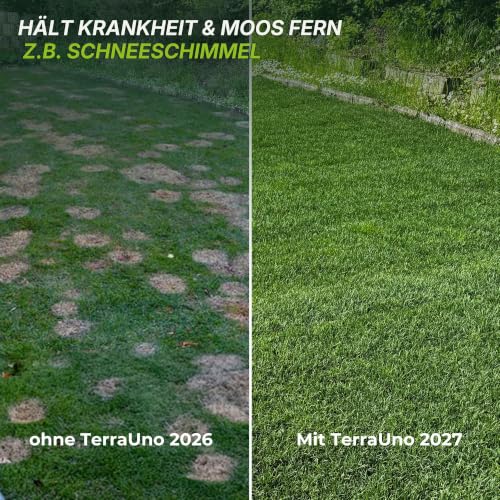 TerraUno Premium Herbstdünger Rasen, gesunder Rasen verdrängt Moos & Unkraut, Rasendünger Herbst mit 60 Tage Langzeitwirkung… – Ansicht 4