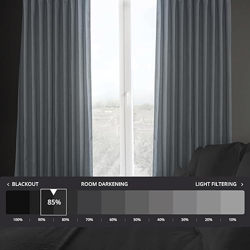 Miniatura 2 de HPD Half Price Drapes - Cortina de lino sintético para oscurecer la habitación, extraanchas, para dormitoriosala de estar, 1 panel, 100 pulgadas de