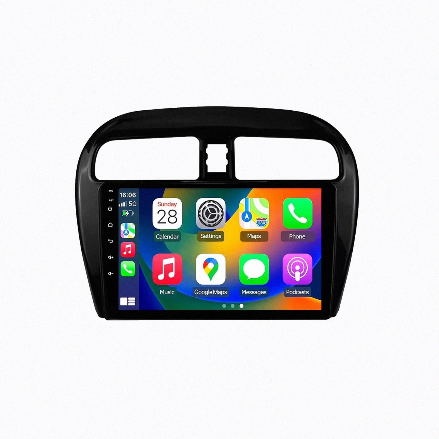 Ekran Carplay dla Mitsubishi Mirage Space Star Dodge 2012-2023 Z Kamerą Cofania, Funkcją Mirror Link, Sterowaniem Głosowym I Radiem Fm; Obsługa Siri/Aux/Airplay, 8 Rdzeń 6G+128G