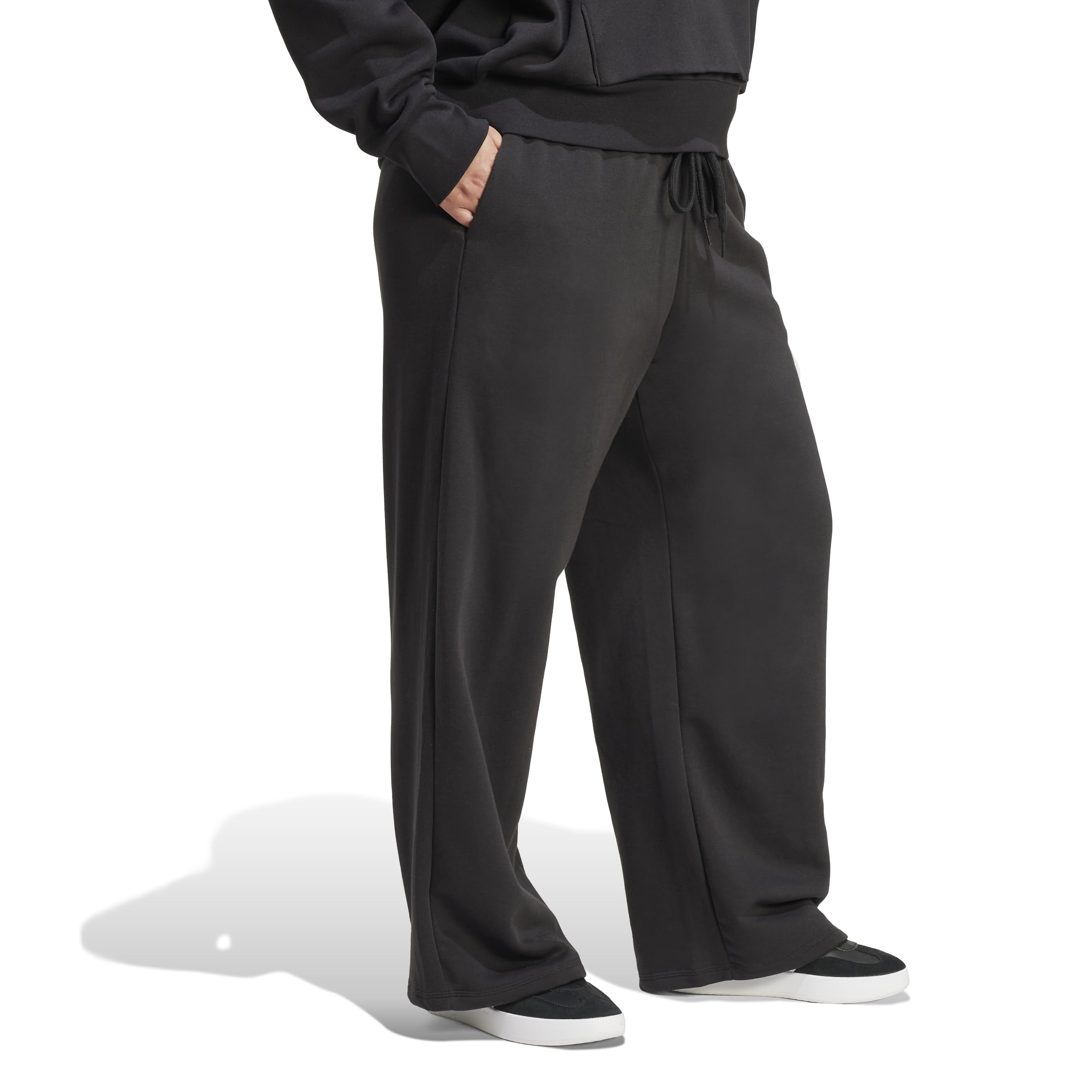 adidas Essentials Small Logo Feel Cozy Open Hem (Plus Size) - Spodnie golfowe Kobiety