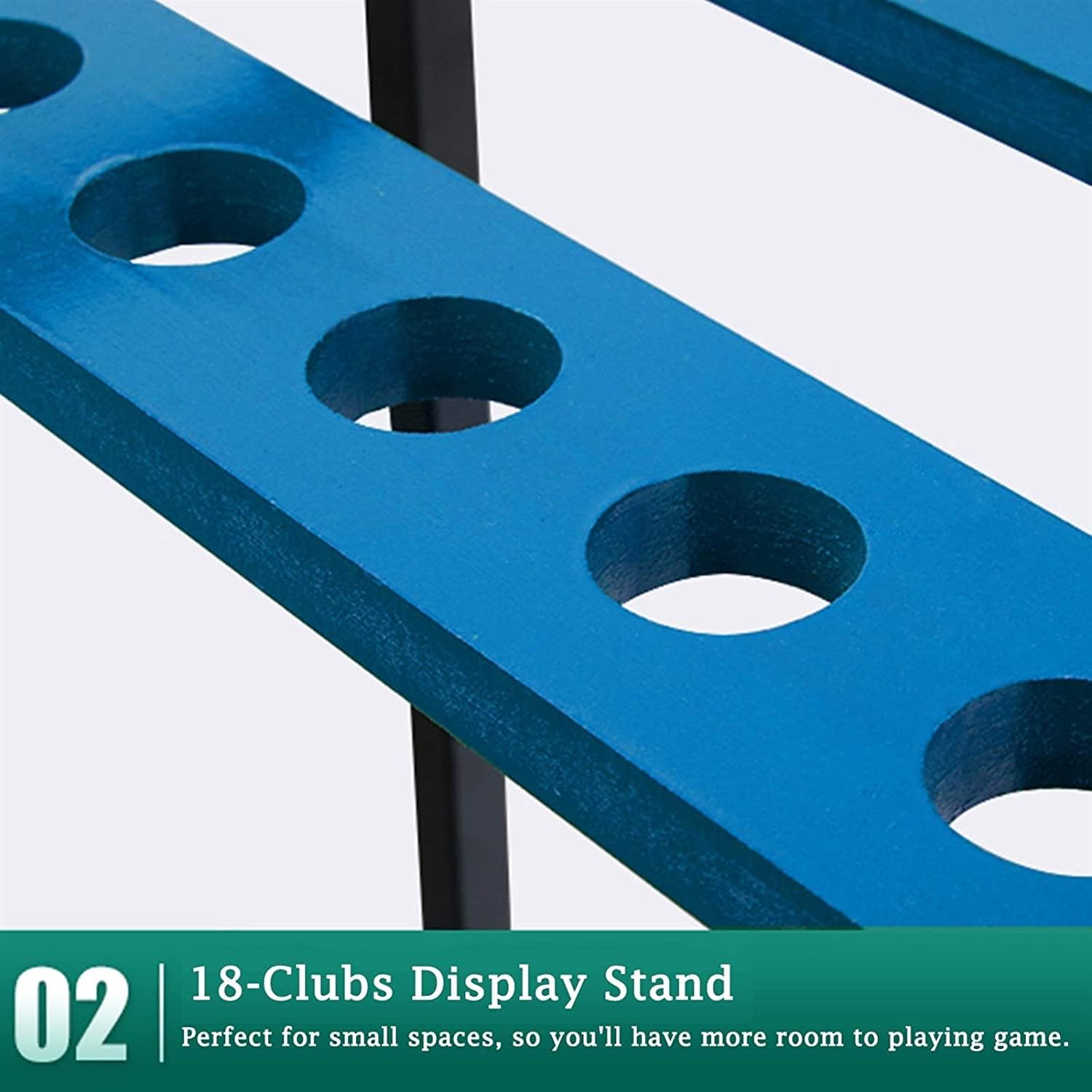 Katzowen Golf Club Storage Stand Golf Club Sets Golf Putter Stand Rack Durable Metal Storage 18 Clubs Shelf Organizer Equipment, Blue
