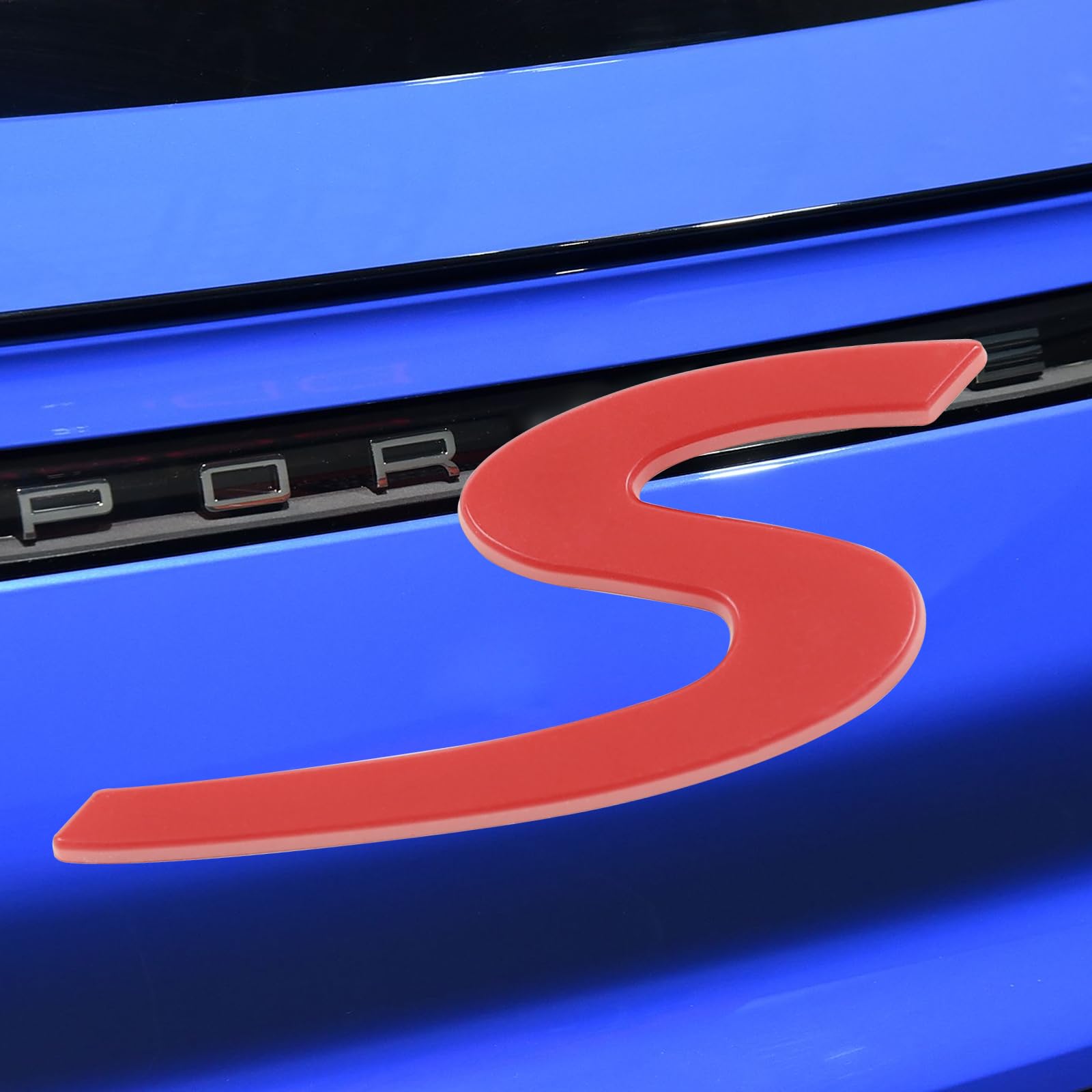 Red S Logo Rear Trunk Boot Lid Hatch Tailgate Badge Emblem