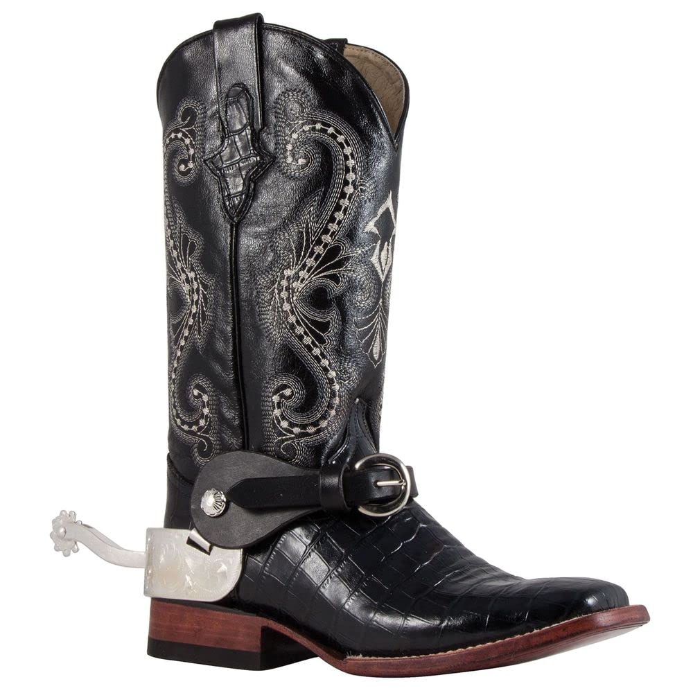 Black Leather Spur Strap Perfect for Horse Enthusiasts | Enhances Rider Control | Adds Elegance to Your Riding Attire | Adjustable Fit Ensures Durability and Longevity