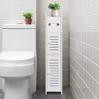 LuiceABC Suporte de papel higiênico, armário de armazenamento sobre o vaso sanitário para banheiro, prateleira de canto fina para armazenamento de espaço pequeno, armário de armazenamento de banheiro