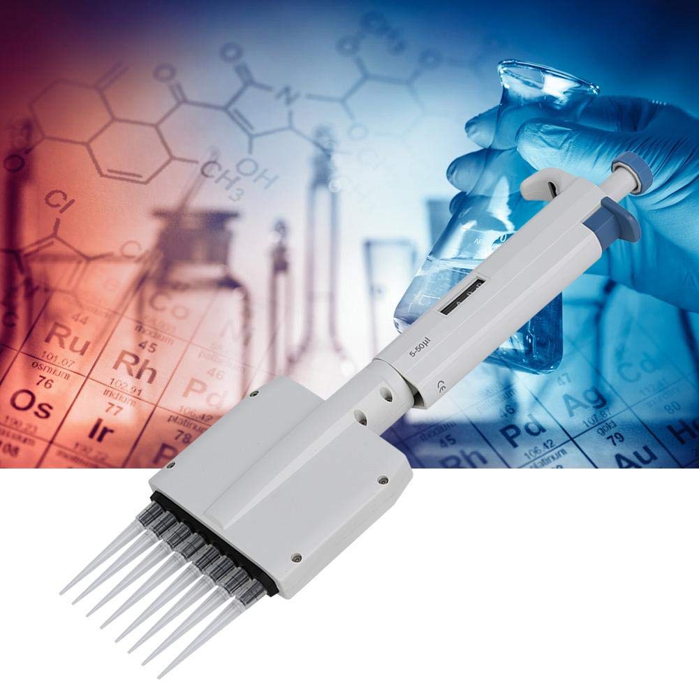 Pipeta Multicanal de 8 Canales, Pipeta Ajustable Micro 5-50μl