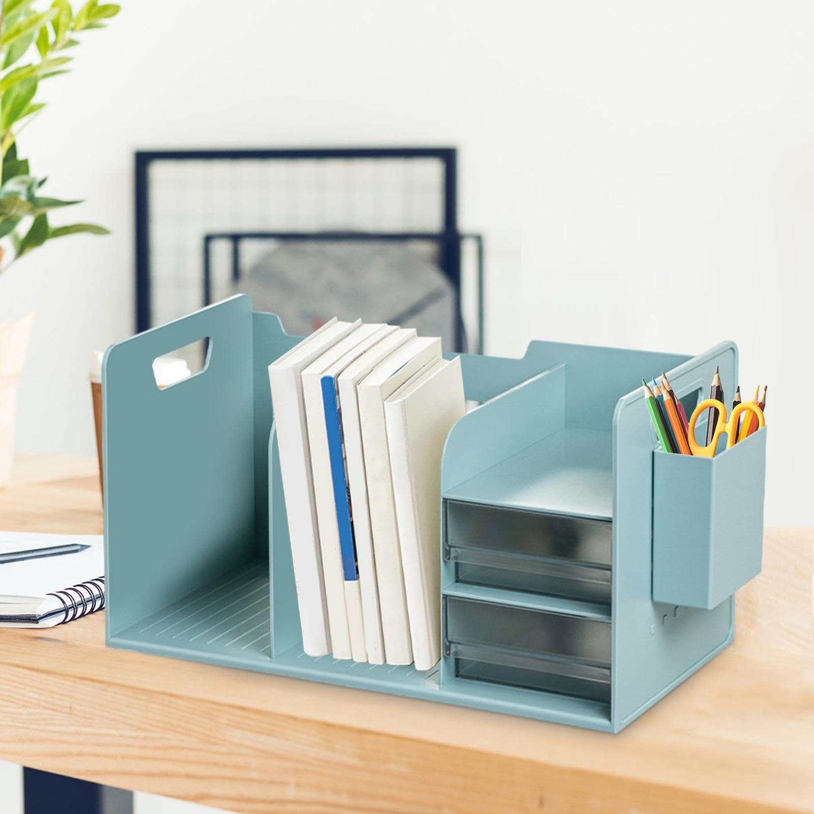 Organizer per libri da scrivania, organizer da tavolo | scaffale multifunzione per casa, ufficio, scuola, camera da , scrivania per trucchi