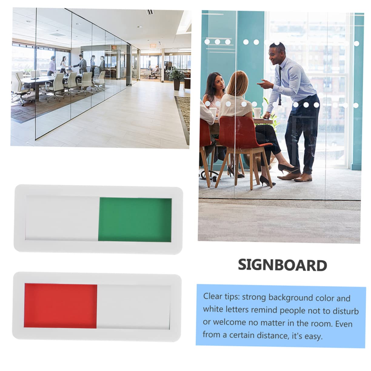 SHINEOFI 5 Juegos De Letreros Con Ganchos Deslizantes Para Puerta Indicador De Privacidad Para Sala De Reuniones Adhesivo Para Puerta De Baño Letrero En Uso 4 Unidades X 5