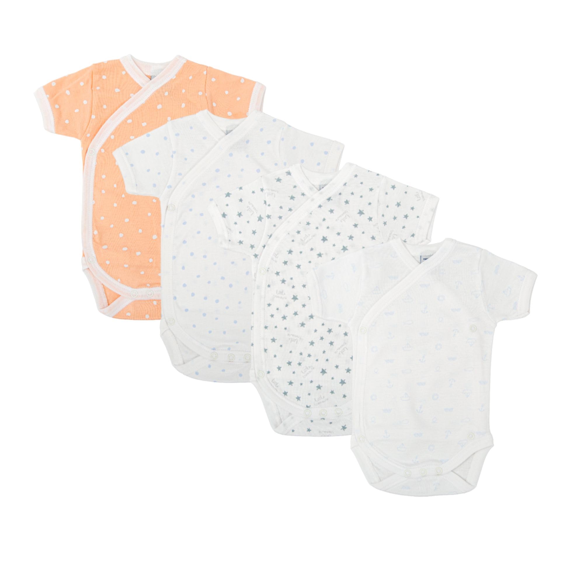 BABIDU Body niemowlęce z krótkim rękawem, 100% miękka, oddychająca bawełna, unisex, odzież dla niemowląt, chłopców i dziewczynek, body dla noworodków, idealne do skóry wrażliwej i na co dzień