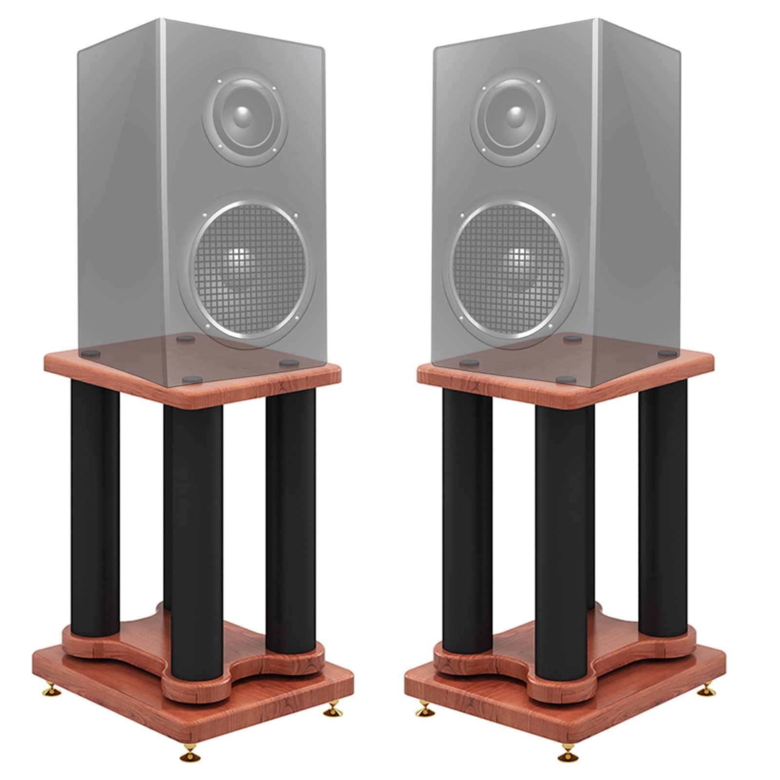 Mobile Stereo Hi Fi Rack Supporti per Altoparlanti Extra Alti - 20 Cm/ 30 Cm/ 40 Cm/ 50 Cm/ 60 Cm/ 70 Cm/ 80 Cm, Rack per Altoparlanti da Scaffale per Libri con Suono Surround Stabile Universale(40cm
