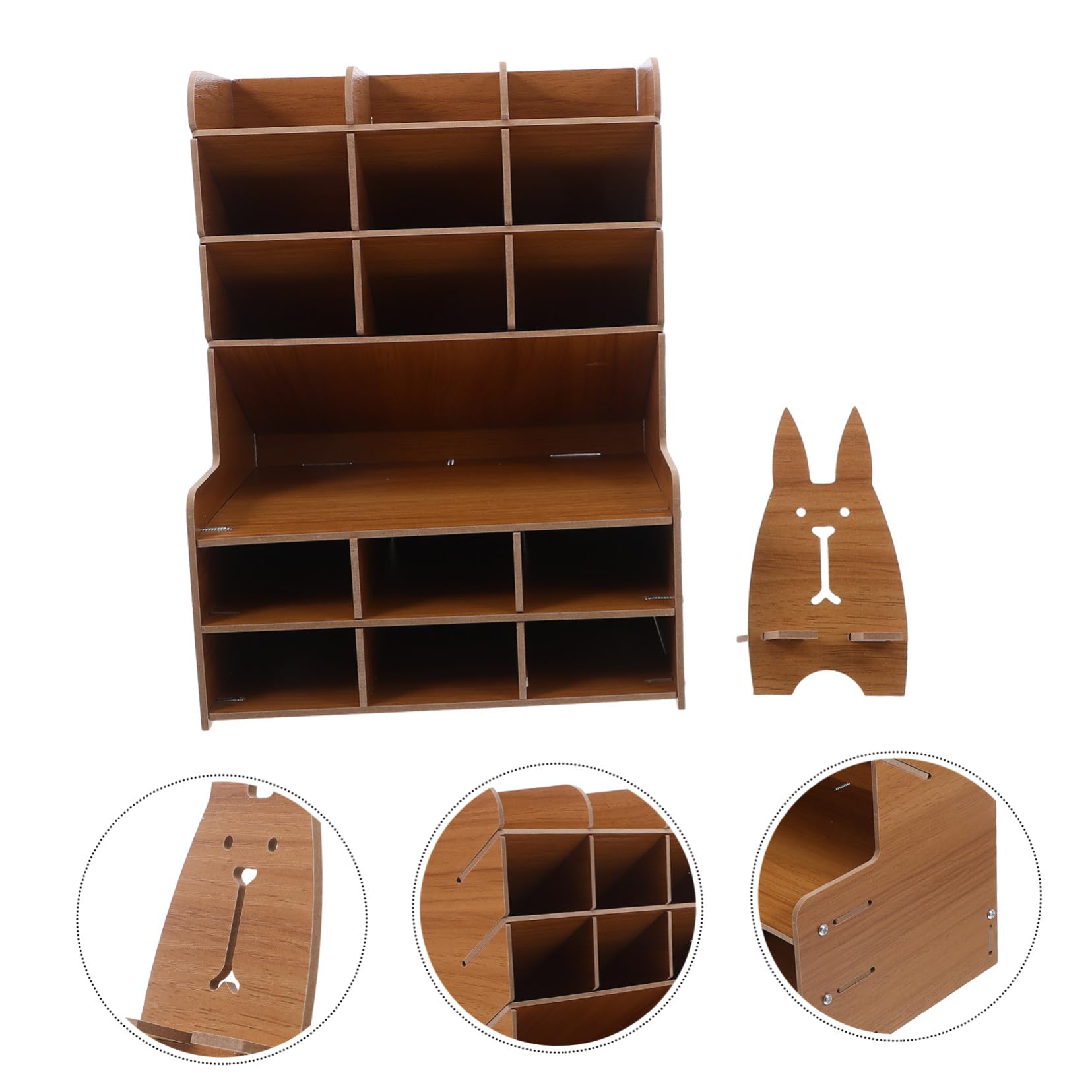 OSALADI Portapenne in Legno Organizer da Scrivania con Scomparti Multipli per Matite Pennarelli e Cancelleria Contenitore per Penne Realizzato in Legno Massello