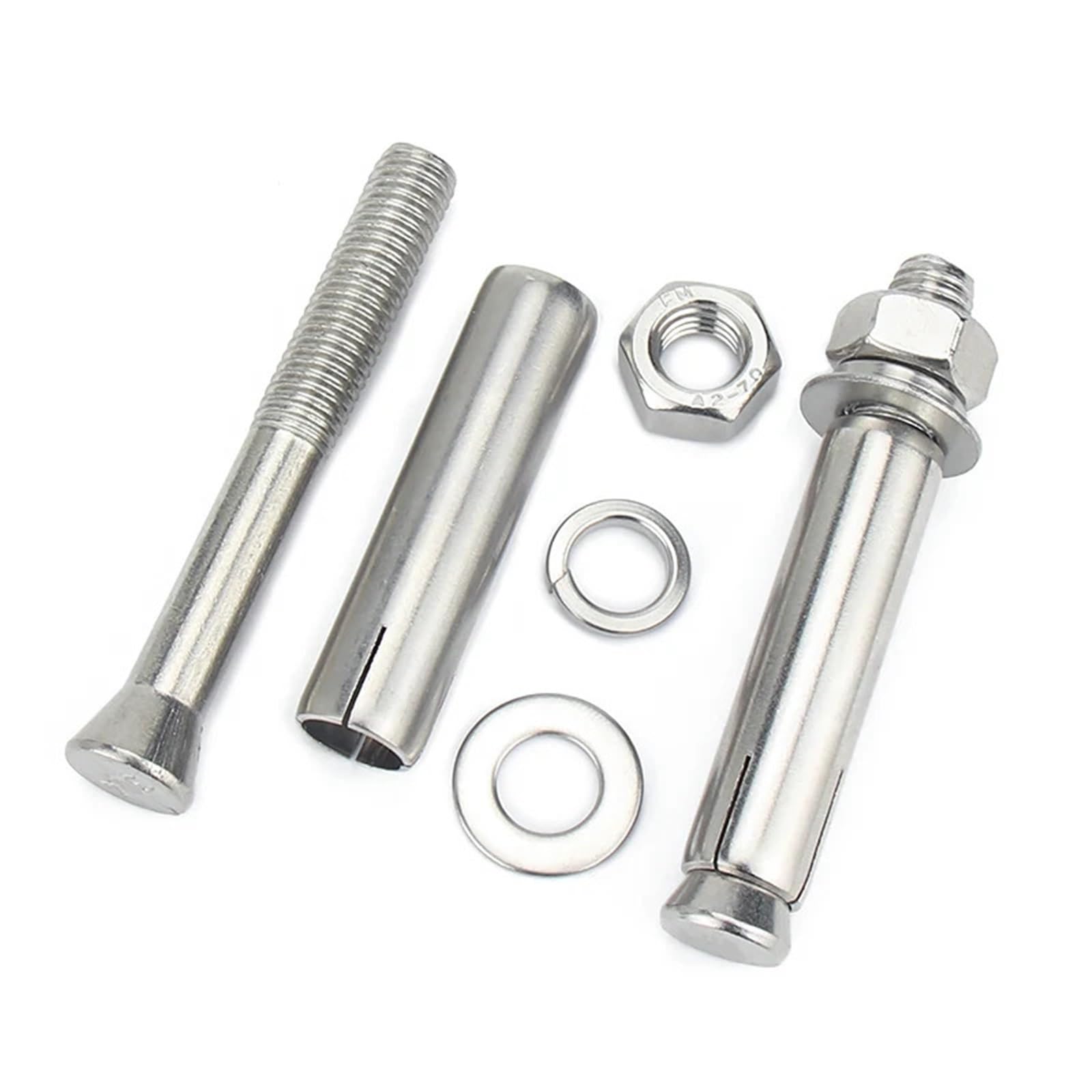 Anclaje Pared Tornillo de perno expansión acero inoxidable 304 | M6 M8 M10 M12 M14 M16 M18 M20 Longitud 50 mm-300 mm Tubo Pernos de anclaje de hormigón(110mm,M18(5pcs))