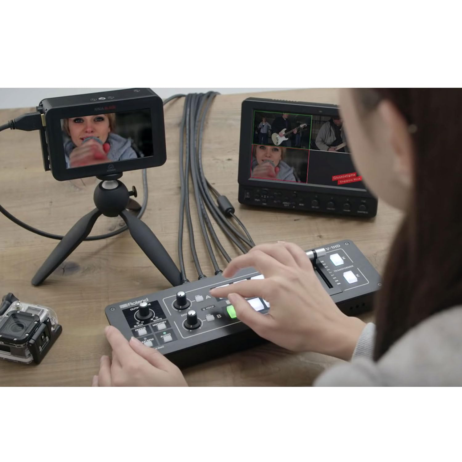 Roland V-1HD A/V Przełącznik wideo HDMI z kablem keepdrum