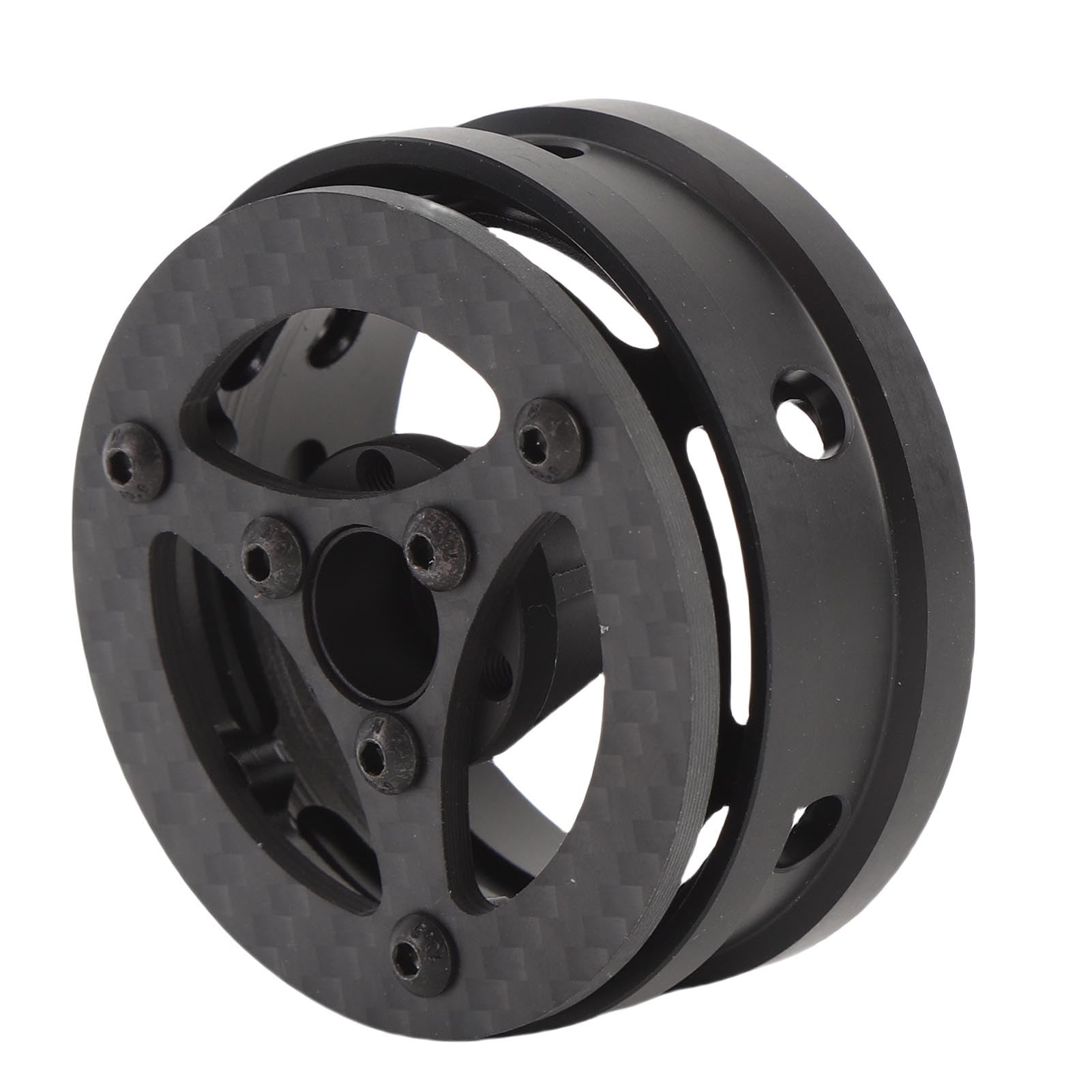 Generic Cerchione RC, Cerchio RC a 3 Razze Leggero in Fibra di Carbonio da 1,9 Pollici, Posteriore in Lega di Alluminio CNC con di Rapido Pneumatici per Cingolato SCX10 D90 Capra 1/10