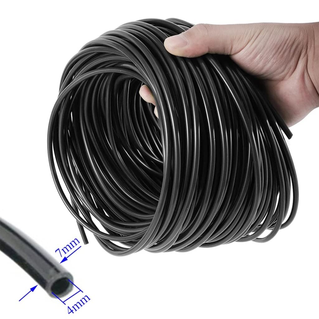 Tuyau d'irrigation Micro, Tuyau d'irrigation Goutte-à-Goutte en PVC Noir, 4/7 mm, Plusieurs Longueurs(10m)